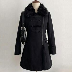 Vintage Napoleon Wool Coat Fur Trim Rockstar Girlfriend Grunge Alt